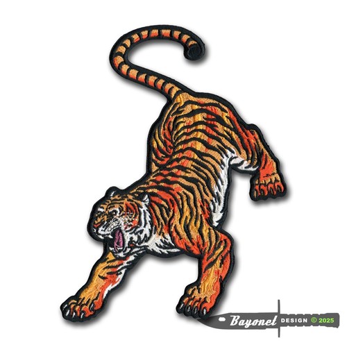 Large embroidered tiger patch - embroidered,