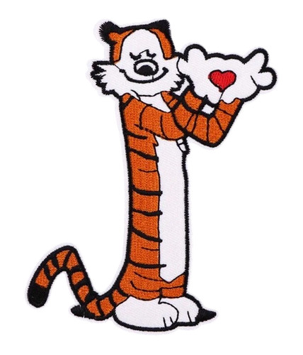 Hobbes tiger cartoon patch - cartoon,